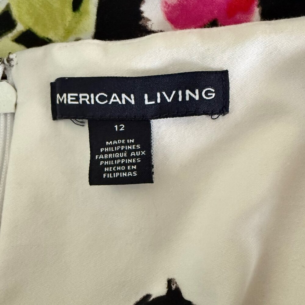 American Living Floral Fit & Flare Dress‎ Size 12 Square Neck Sleeveless Easter - Picture 7 of 9